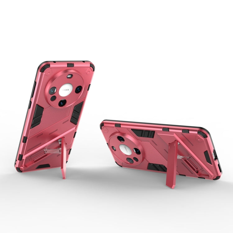 For Huawei Mate 60 Punk Armor 2 in 1 PC + TPU Phone Case with Holder(Light Red) - Huawei Cases by PMC TechLife | Online Shopping South Africa | PMC TechLife | Buy Now Pay Later Mobicred