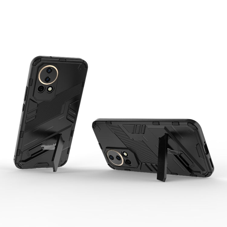 For Huawei nova 12 5G Punk Armor 2 in 1 PC + TPU Phone Case with Holder(Black) - Huawei Cases by PMC TechLife | Online Shopping South Africa | PMC TechLife | Buy Now Pay Later Mobicred