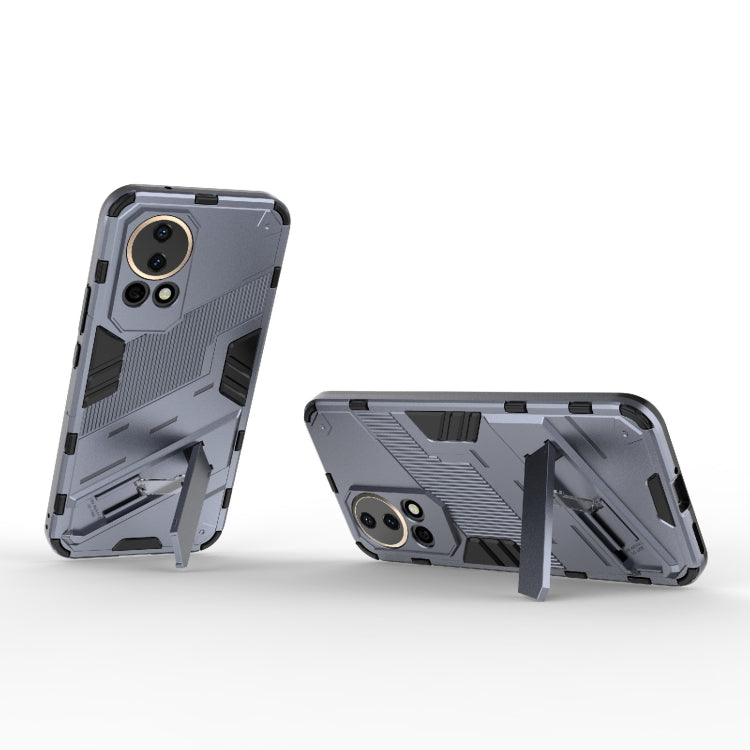 For Huawei nova 12 5G Punk Armor 2 in 1 PC + TPU Phone Case with Holder(Grey) - Huawei Cases by PMC TechLife | Online Shopping South Africa | PMC TechLife | Buy Now Pay Later Mobicred