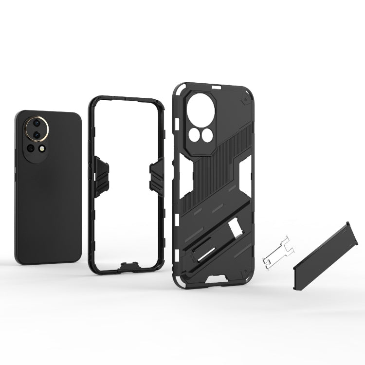 For Huawei nova 12 5G Punk Armor 2 in 1 PC + TPU Phone Case with Holder(Grey) - Huawei Cases by PMC TechLife | Online Shopping South Africa | PMC TechLife | Buy Now Pay Later Mobicred