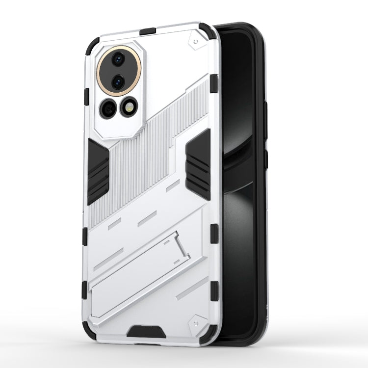 For Huawei nova 12 5G Punk Armor 2 in 1 PC + TPU Phone Case with Holder(White) - Huawei Cases by PMC TechLife | Online Shopping South Africa | PMC TechLife | Buy Now Pay Later Mobicred