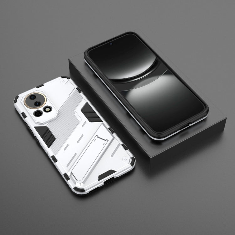 For Huawei nova 12 5G Punk Armor 2 in 1 PC + TPU Phone Case with Holder(White) - Huawei Cases by PMC TechLife | Online Shopping South Africa | PMC TechLife | Buy Now Pay Later Mobicred