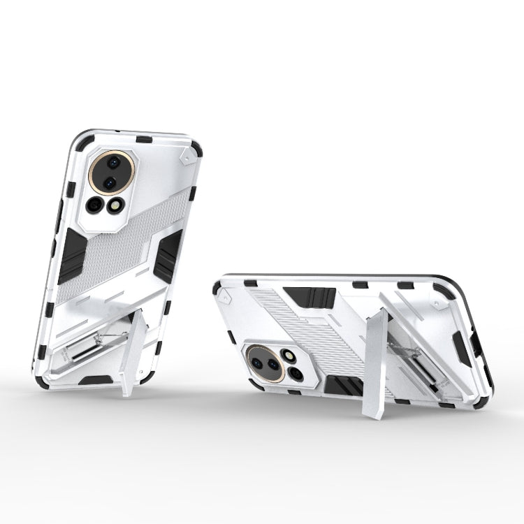 For Huawei nova 12 5G Punk Armor 2 in 1 PC + TPU Phone Case with Holder(White) - Huawei Cases by PMC TechLife | Online Shopping South Africa | PMC TechLife | Buy Now Pay Later Mobicred