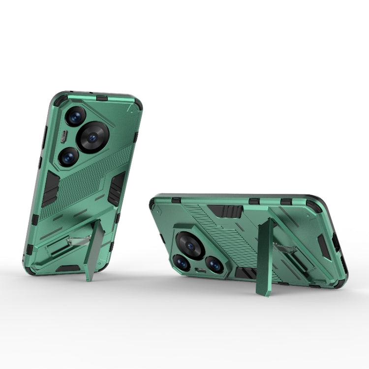 For Huawei Pura 70 Pro / 70 Pro+ Punk Armor 2 in 1 PC + TPU Phone Case with Holder(Green) - Huawei Cases by PMC TechLife | Online Shopping South Africa | PMC TechLife | Buy Now Pay Later Mobicred