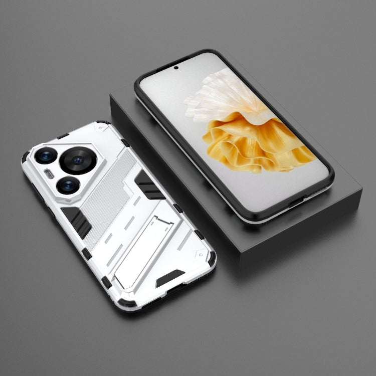 For Huawei Pura 70 Pro / 70 Pro+ Punk Armor 2 in 1 PC + TPU Phone Case with Holder(White) - Huawei Cases by PMC TechLife | Online Shopping South Africa | PMC TechLife | Buy Now Pay Later Mobicred