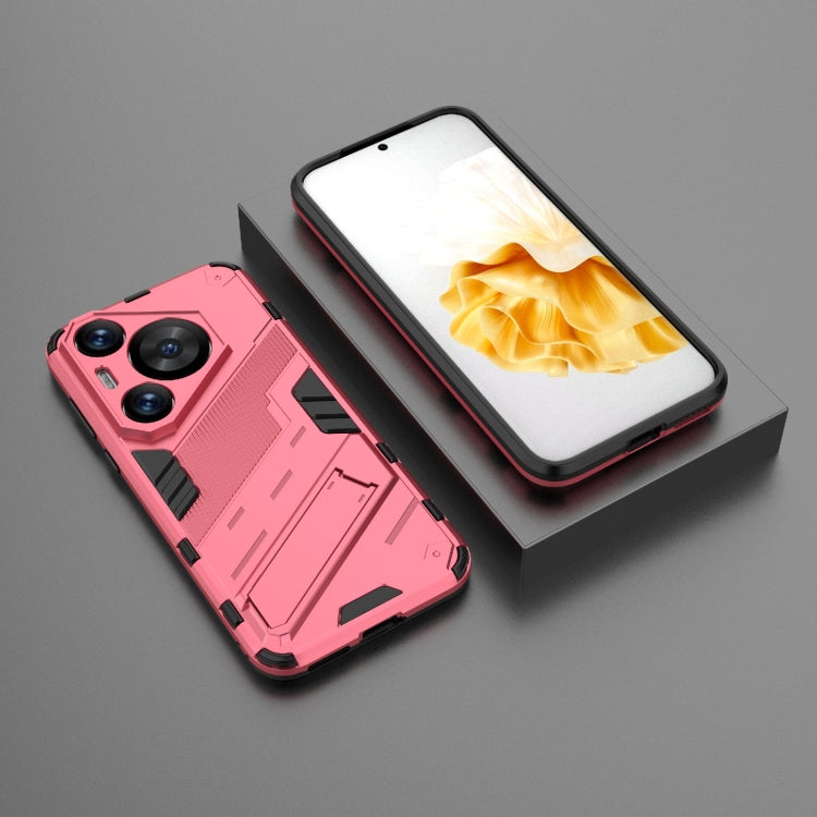 For Huawei Pura 70 Pro / 70 Pro+ Punk Armor 2 in 1 PC + TPU Phone Case with Holder(Light Red) - Huawei Cases by PMC TechLife | Online Shopping South Africa | PMC TechLife | Buy Now Pay Later Mobicred