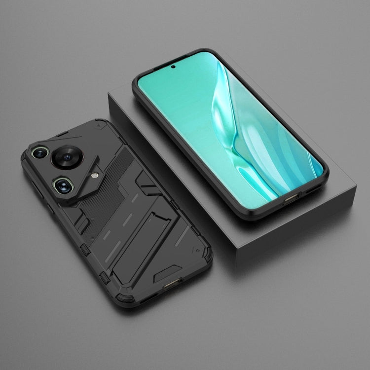 For Huawei Pura 70 Ultra Punk Armor 2 in 1 PC + TPU Phone Case with Holder(Black) - Huawei Cases by PMC TechLife | Online Shopping South Africa | PMC TechLife | Buy Now Pay Later Mobicred