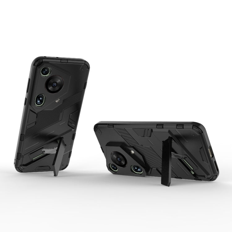 For Huawei Pura 70 Ultra Punk Armor 2 in 1 PC + TPU Phone Case with Holder(Black) - Huawei Cases by PMC TechLife | Online Shopping South Africa | PMC TechLife | Buy Now Pay Later Mobicred