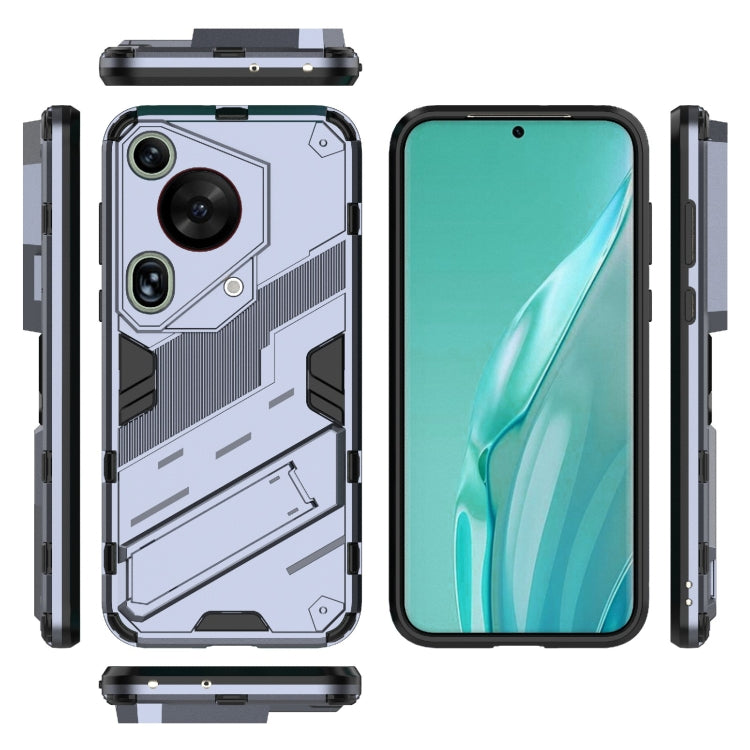 For Huawei Pura 70 Ultra Punk Armor 2 in 1 PC + TPU Phone Case with Holder(Grey) - Huawei Cases by PMC TechLife | Online Shopping South Africa | PMC TechLife | Buy Now Pay Later Mobicred