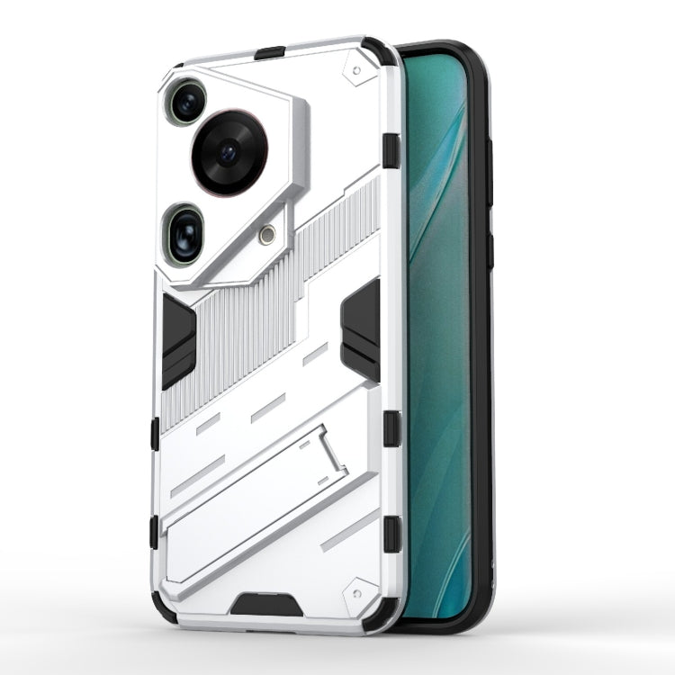 For Huawei Pura 70 Ultra Punk Armor 2 in 1 PC + TPU Phone Case with Holder(White) - Huawei Cases by PMC TechLife | Online Shopping South Africa | PMC TechLife | Buy Now Pay Later Mobicred