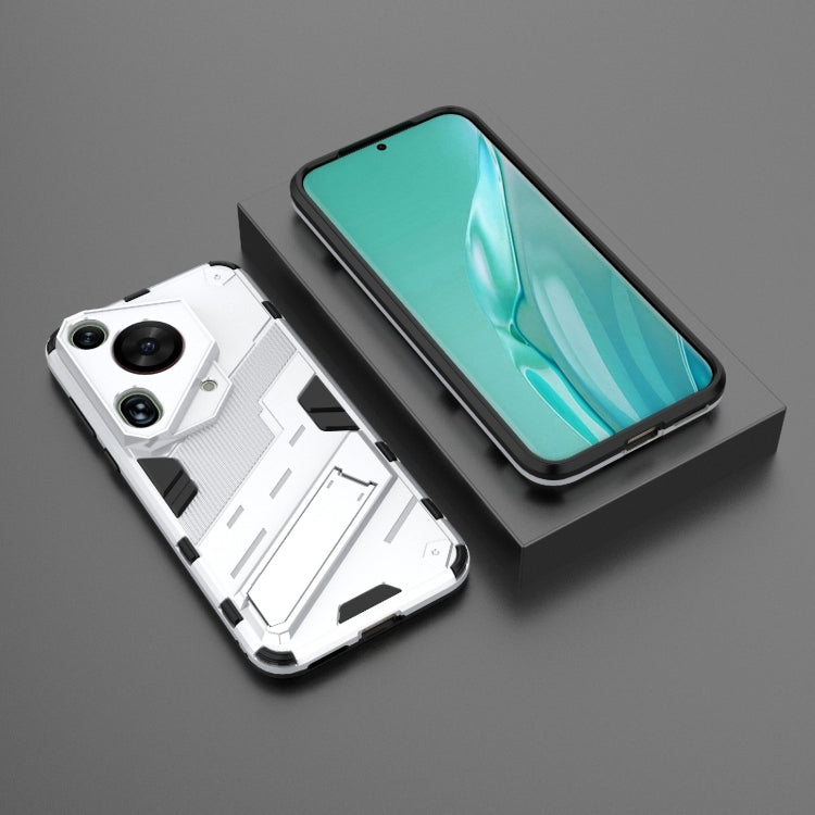 For Huawei Pura 70 Ultra Punk Armor 2 in 1 PC + TPU Phone Case with Holder(White) - Huawei Cases by PMC TechLife | Online Shopping South Africa | PMC TechLife | Buy Now Pay Later Mobicred