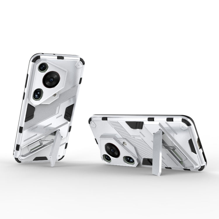 For Huawei Pura 70 Ultra Punk Armor 2 in 1 PC + TPU Phone Case with Holder(White) - Huawei Cases by PMC TechLife | Online Shopping South Africa | PMC TechLife | Buy Now Pay Later Mobicred