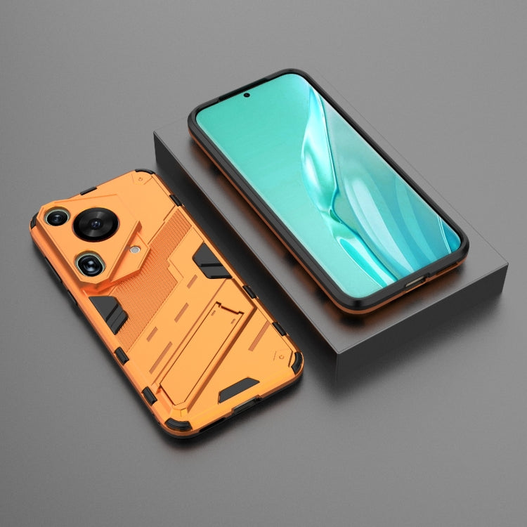 For Huawei Pura 70 Ultra Punk Armor 2 in 1 PC + TPU Phone Case with Holder(Orange) - Huawei Cases by PMC TechLife | Online Shopping South Africa | PMC TechLife | Buy Now Pay Later Mobicred