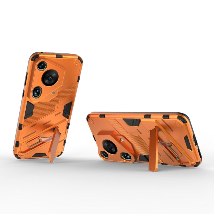 For Huawei Pura 70 Ultra Punk Armor 2 in 1 PC + TPU Phone Case with Holder(Orange) - Huawei Cases by PMC TechLife | Online Shopping South Africa | PMC TechLife | Buy Now Pay Later Mobicred