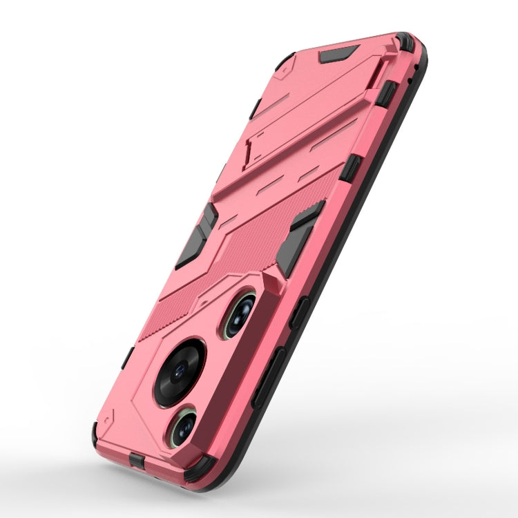For Huawei Pura 70 Ultra Punk Armor 2 in 1 PC + TPU Phone Case with Holder(Light Red) - Huawei Cases by PMC TechLife | Online Shopping South Africa | PMC TechLife | Buy Now Pay Later Mobicred