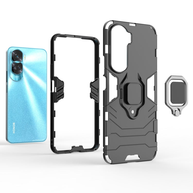 For Honor 90 Lite / X50i 5G Magnetic Ring Holder PC + TPU Phone Case(Navy Blue) - Honor Cases by PMC TechLife | Online Shopping South Africa | PMC TechLife