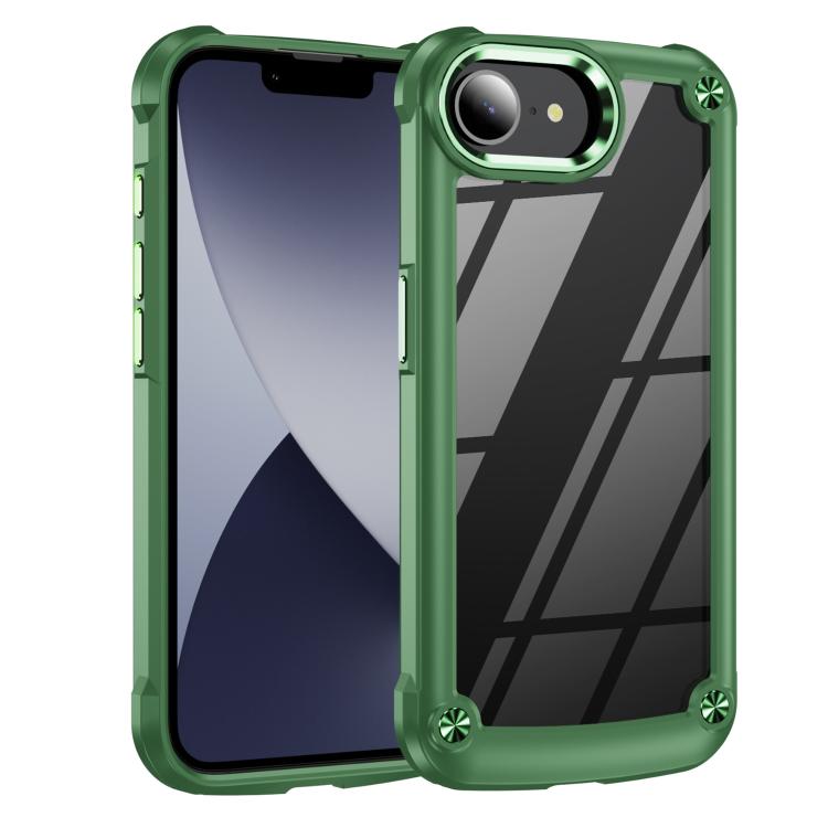 For iPhone 16e TPU + PC Lens Protection Phone Case(Green) - iPhone 16e Cases by PMC TechLife | Online Shopping South Africa | PMC TechLife | Buy Now Pay Later Mobicred
