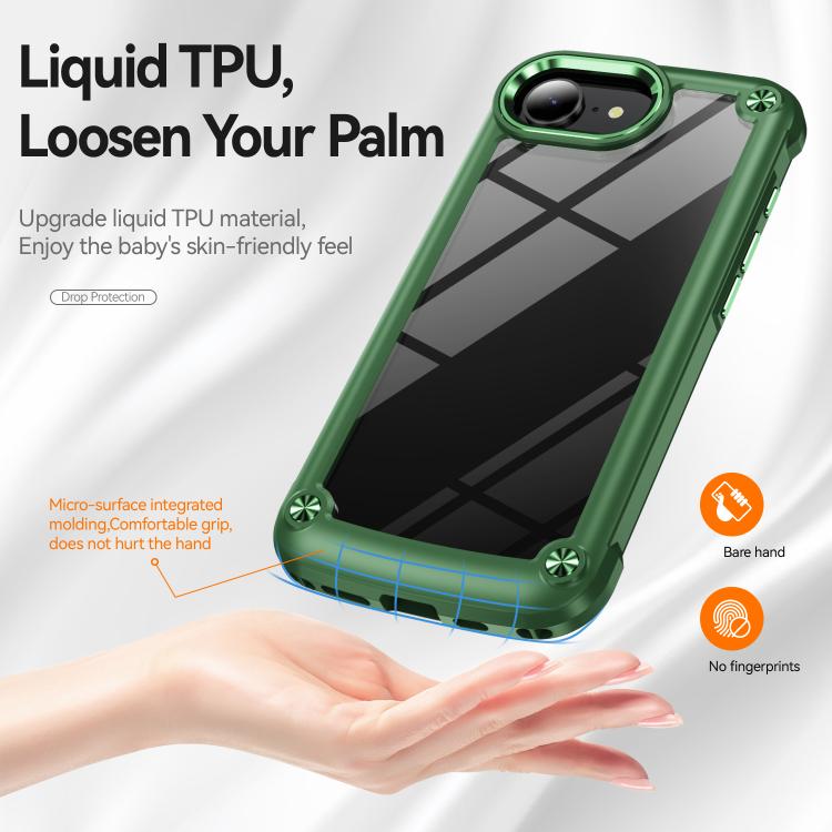 For iPhone 16e TPU + PC Lens Protection Phone Case(Green) - iPhone 16e Cases by PMC TechLife | Online Shopping South Africa | PMC TechLife | Buy Now Pay Later Mobicred