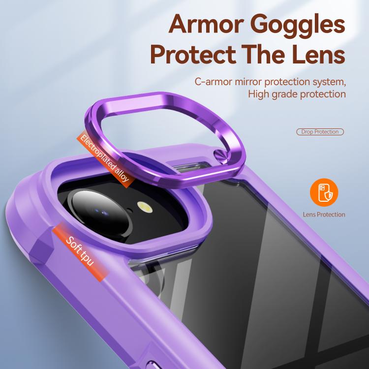 For iPhone 16e TPU + PC Lens Protection Phone Case(Purple) - free shipping - PMC TechLife - Order now!