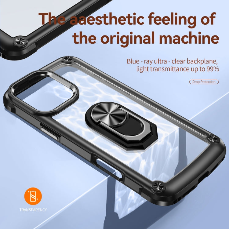 For iPhone 16 Pro Max TPU + PC Lens Protection Phone Case with Ring Holder(Black) - iPhone 16 Pro Max Cases by PMC TechLife | Online Shopping South Africa | PMC TechLife | Buy Now Pay Later Mobicred