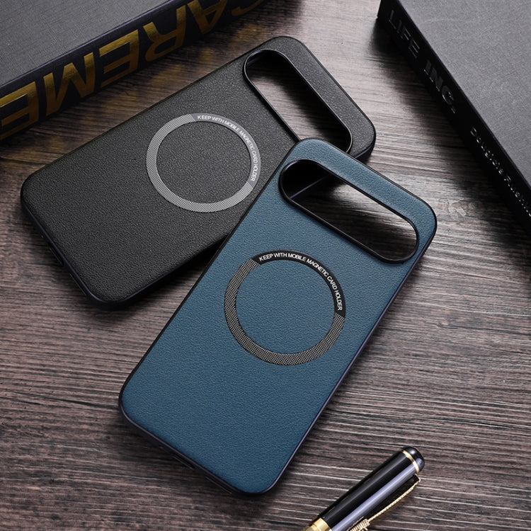 For Google Pixel 9 Magsafe Magnetic Ring Leather Texture Phone Case(Red) - Google Cases by PMC TechLife | Online Shopping South Africa | PMC TechLife | Buy Now Pay Later Mobicred