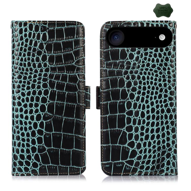For iPhone 17 Air Crocodile Top Layer Cowhide Leather Phone Case(Green) - free shipping - PMc TechLife - Order now!