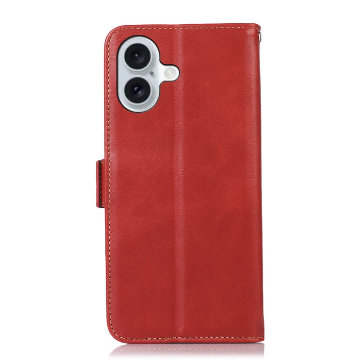 For iPhone 16 Plus Crazy Horse Top Layer Cowhide Leather Phone Case(Red) - free shipping - PMC TechLife - Order now!