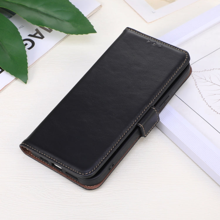 For iPhone 16 Crazy Horse Top Layer Cowhide Leather Phone Case(Black) - free shipping - PMC TechLife - Order now!