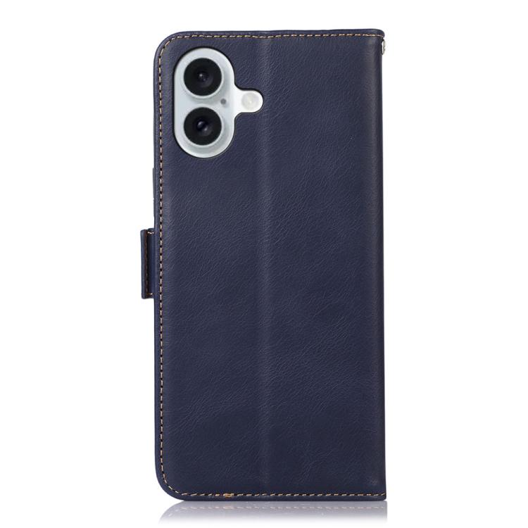 For iPhone 17 Crazy Horse Top Layer Cowhide Leather Phone Case(Blue) - free shipping - PMc TechLife - Order now!