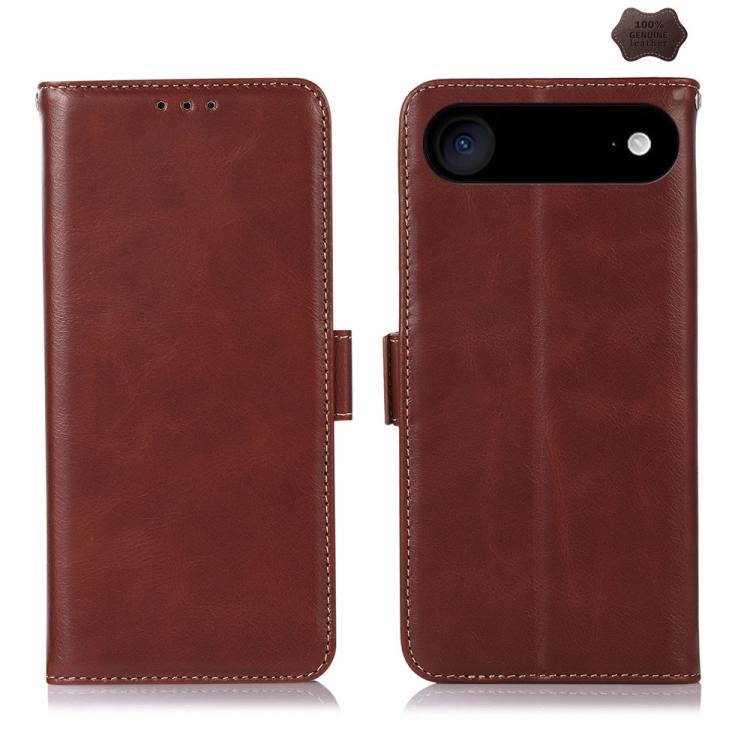 For iPhone 17 Air Crazy Horse Top Layer Cowhide Leather Phone Case(Brown) - free shipping - PMc TechLife - Order now!