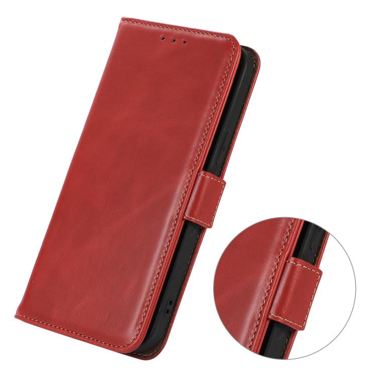 For iPhone 17 Pro Crazy Horse Top Layer Cowhide Leather Phone Case(Red) - free shipping - PMc TechLife - Order now!