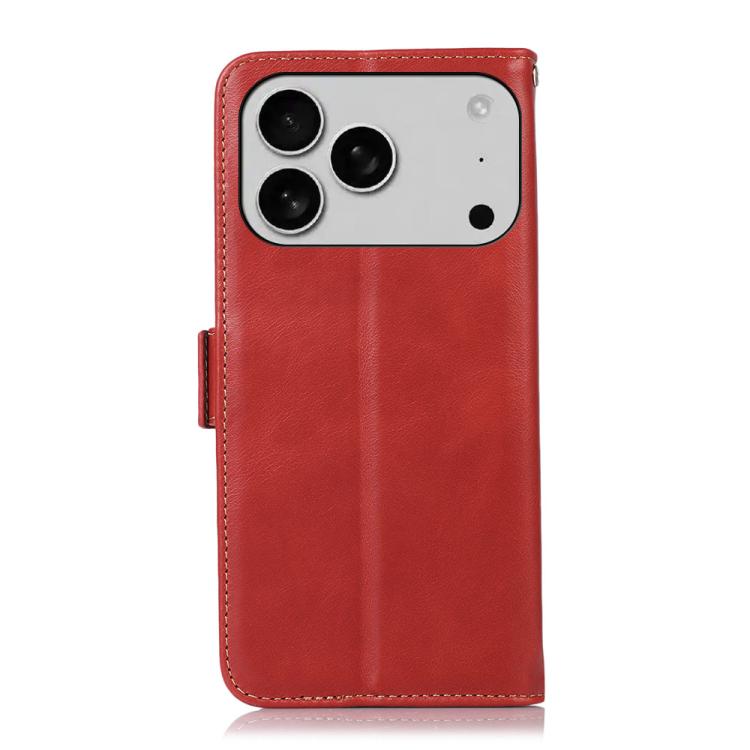 For iPhone 17 Pro Max Crazy Horse Top Layer Cowhide Leather Phone Case(Red) - free shipping - PMc TechLife - Order now!