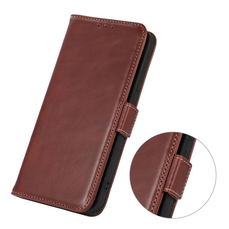 For iPhone 17 Pro Max Crazy Horse Top Layer Cowhide Leather Phone Case(Brown) - free shipping - PMc TechLife - Order now!
