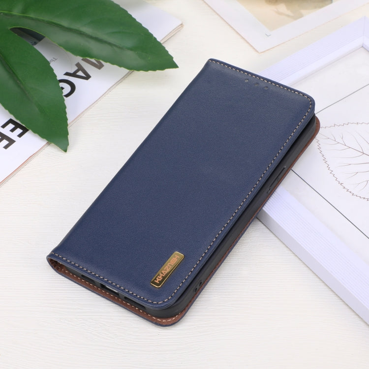 For iPhone 16 Plus KHAZNEH Nappa Top Layer Cowhide Leather Phone Case(Blue) - iPhone 16 Plus Cases by PMC TechLife | Online Shopping South Africa | PMC TechLife | Buy Now Pay Later Mobicred