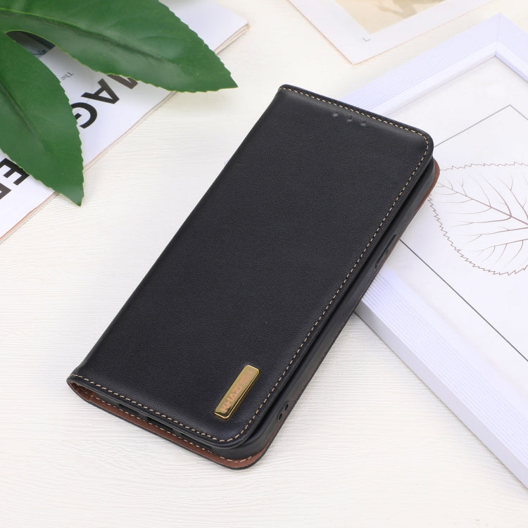 For iPhone 16 Plus KHAZNEH Nappa Top Layer Cowhide Leather Phone Case(Black) - iPhone 16 Plus Cases by PMC TechLife | Online Shopping South Africa | PMC TechLife | Buy Now Pay Later Mobicred
