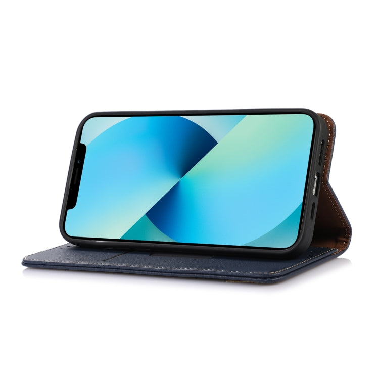 For iPhone 16 KHAZNEH Nappa Top Layer Cowhide Leather Phone Case(Blue) - iPhone 16 Cases by PMC TechLife | Online Shopping South Africa | PMC TechLife | Buy Now Pay Later Mobicred