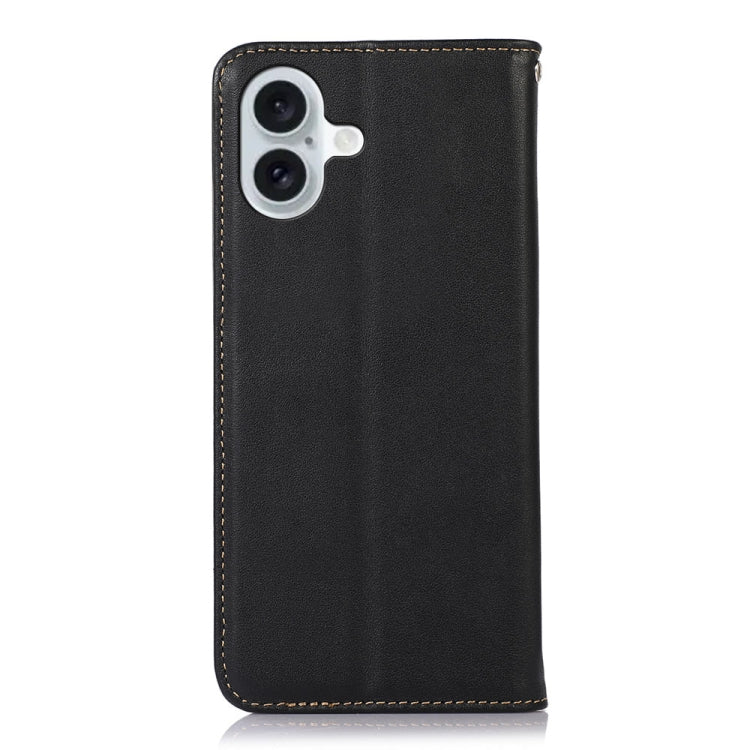 For iPhone 16 KHAZNEH Nappa Top Layer Cowhide Leather Phone Case(Black) - iPhone 16 Cases by PMC TechLife | Online Shopping South Africa | PMC TechLife | Buy Now Pay Later Mobicred