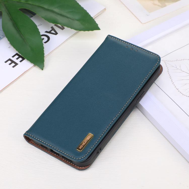 For iPhone 16e KHAZNEH Nappa Top Layer Cowhide Leather Phone Case(Green) - iPhone 16e Cases by PMC TechLife | Online Shopping South Africa | PMC TechLife | Buy Now Pay Later Mobicred