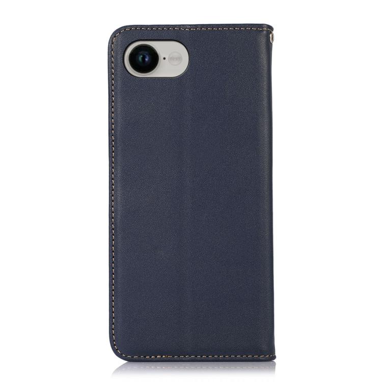 For iPhone 16e KHAZNEH Nappa Top Layer Cowhide Leather Phone Case(Blue) - iPhone 16e Cases by PMC TechLife | Online Shopping South Africa | PMC TechLife | Buy Now Pay Later Mobicred