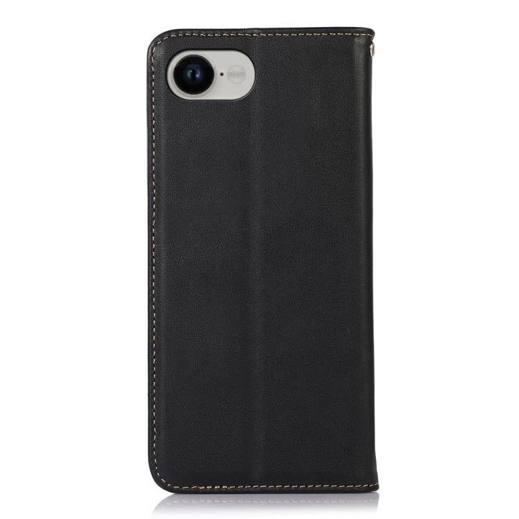 For iPhone 16e KHAZNEH Nappa Top Layer Cowhide Leather Phone Case(Black) - iPhone 16e Cases by PMC TechLife | Online Shopping South Africa | PMC TechLife | Buy Now Pay Later Mobicred