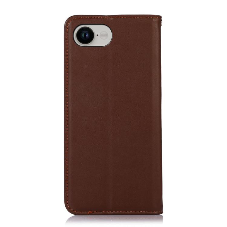 For iPhone 16e KHAZNEH Nappa Top Layer Cowhide Leather Phone Case(Brown) - iPhone 16e Cases by PMC TechLife | Online Shopping South Africa | PMC TechLife | Buy Now Pay Later Mobicred