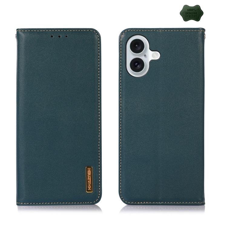 For iPhone 17 KHAZNEH Nappa Top Layer Cowhide Leather Phone Case(Green) - free shipping - PMc TechLife - Order now!
