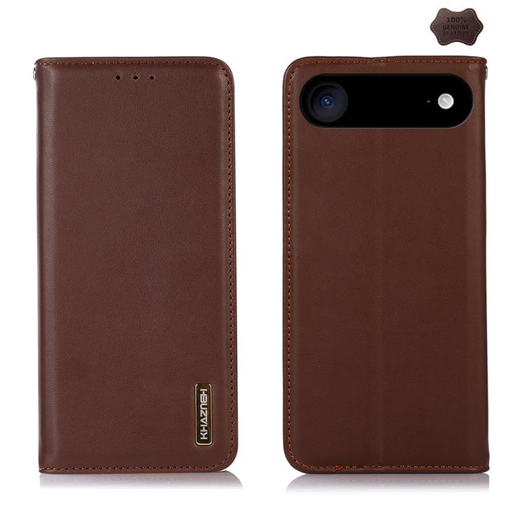 For iPhone 17 Air KHAZNEH Nappa Top Layer Cowhide Leather Phone Case(Brown) - free shipping - PMc TechLife - Order now!