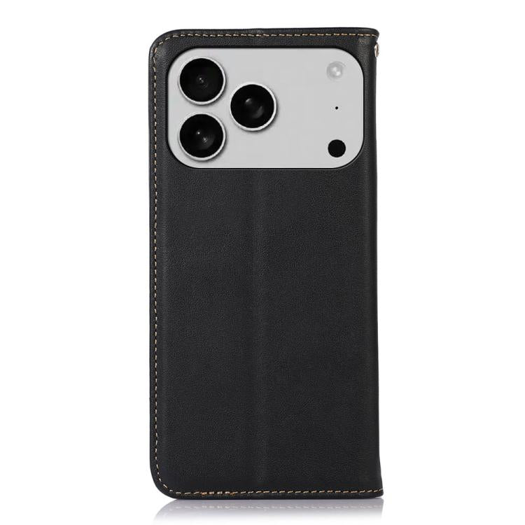 For iPhone 17 Pro Max KHAZNEH Nappa Top Layer Cowhide Leather Phone Case(Black) - free shipping - PMc TechLife - Order now!