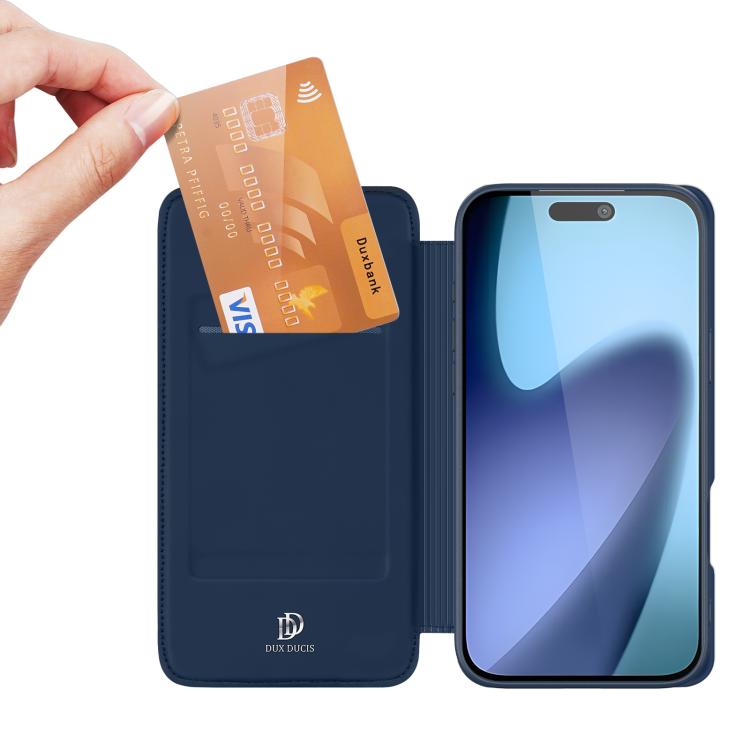 For iPhone 17 DUX DUCIS Skin Pro Series Flip Leather Phone Case(Blue) - iPhone 17 Cases by DUX DUCIS | Online Shopping South Africa | PMC TechLife | Buy Now Pay Later Mobicred