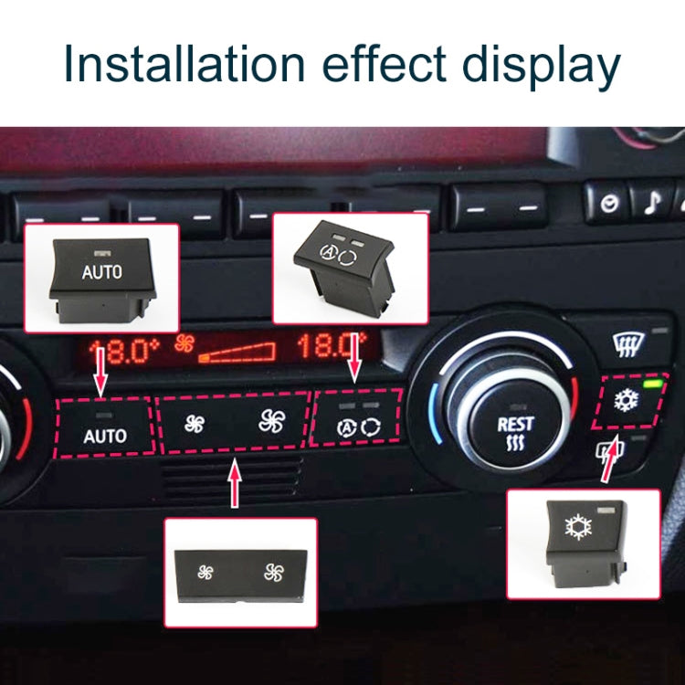For BMW 1 Series / 3 Series / X1 / X3 Left Driving Car Air Conditioner Panel Switch Button Air Volume Key Without OFF 6411 9320 348-MA - Car Switches by PMC TechLife | Online Shopping South Africa | PMC TechLife | Buy Now Pay Later Mobicred