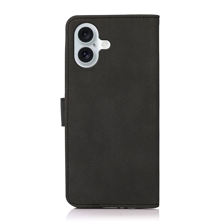 For iPhone 16 Plus KHAZNEH Matte Texture Leather Phone Case(Black) - iPhone 16 Plus Cases by PMC TechLife | Online Shopping South Africa | PMC TechLife | Buy Now Pay Later Mobicred