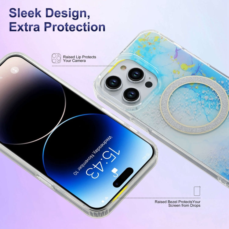 For iPhone 13 Pro Max Dual-side IMD Marble Magsafe Phone Case(White) - iPhone 13 Pro Max Cases by PMC TechLife | Online Shopping South Africa | PMC TechLife