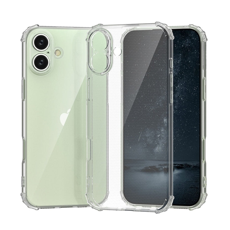 For iPhone 16 Plus Four-Corner Shockproof Clear TPU Phone Case(Transparent) - iPhone 16 Plus Cases by PMC TechLife | Online Shopping South Africa | PMC TechLife | Buy Now Pay Later Mobicred