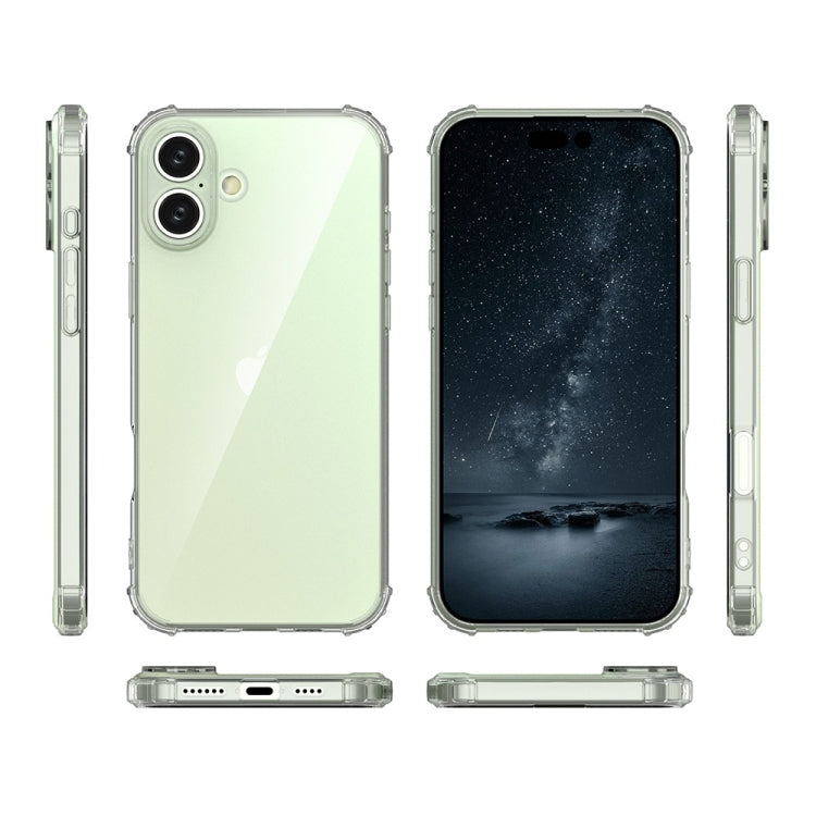 For iPhone 16 Plus Four-Corner Shockproof Clear TPU Phone Case(Transparent) - iPhone 16 Plus Cases by PMC TechLife | Online Shopping South Africa | PMC TechLife | Buy Now Pay Later Mobicred
